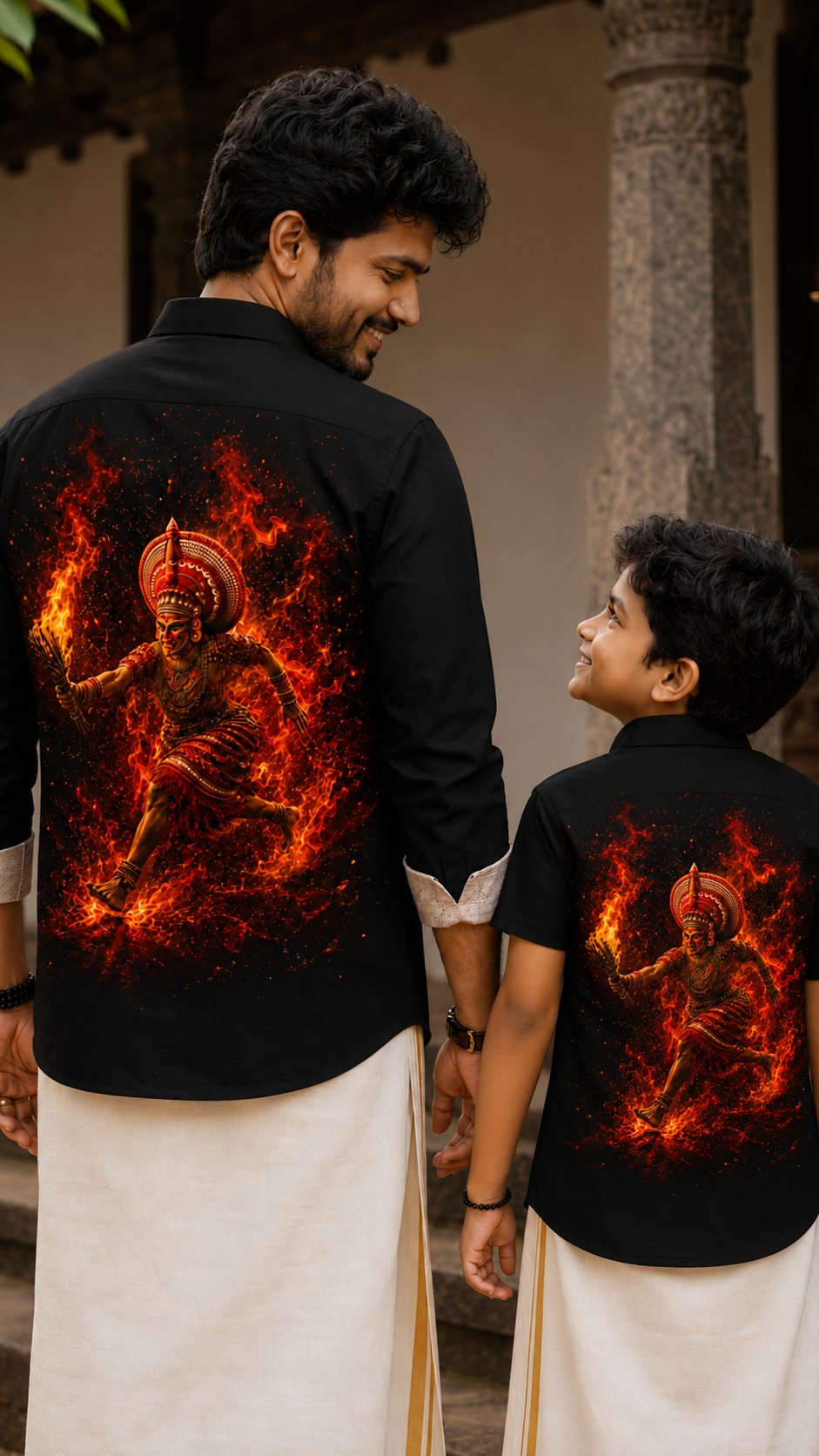 Kandanar Kelan Theyyam Fire Art Premium Shirt