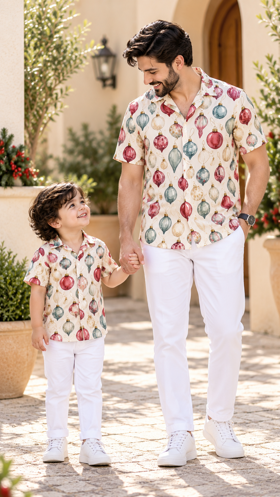 Christmas Ornament Matching Father & Son Shirts