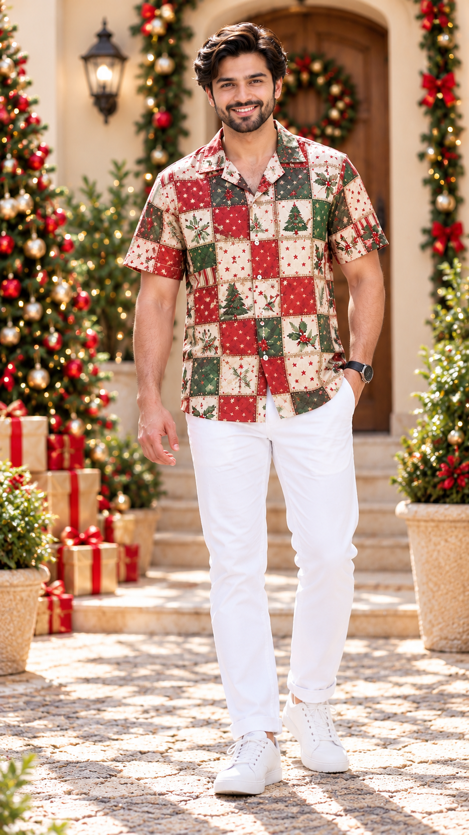 Christmas Patchwork Matching Father & Son Shirts