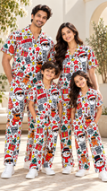 White Merry Vibes Christmas Family Co-Ord Set