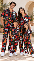 Black Merry Vibes Christmas Family Co-Ord Set