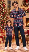 Nordic Snowflake & Fair Isle Christmas Print Shirt